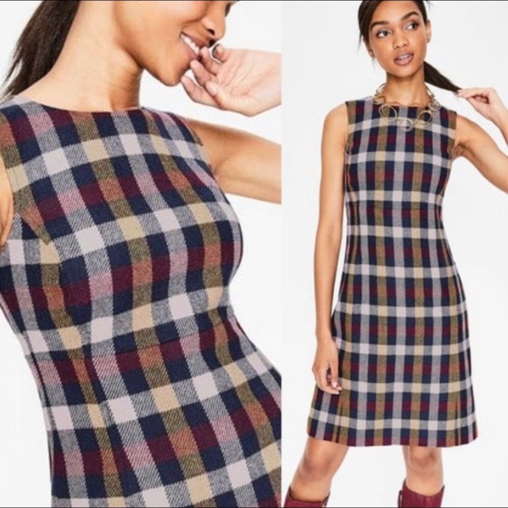 Boden British Tweed Wool Shift Dress